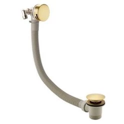 Arezzo Brushed Brass Round Concealed Thermostatic Shower Valve w. Handset + Freeflow Bath Filler -Contemporary Taps Sales Store AZSVHBBF n d3 460
