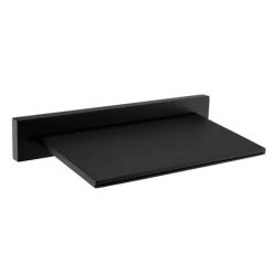 Arezzo Matt Black Wall Mounted Slimline Waterfall Bath Filler + Concealed Thermostatic Valve -Contemporary Taps Sales Store AZWF05 d6 460