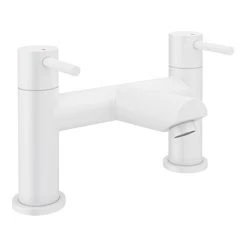 Arezzo Round Matt White Bath Filler Tap