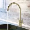 JTP Newbury Brushed Brass Dual Lever Kitchen Sink Mixer -Contemporary Taps Sales Store BBRN182 P