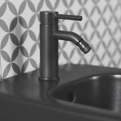 Ideal Standard Ceraline Silk Black Bidet Mixer with Pop-up Waste -Contemporary Taps Sales Store BC197XG D2 460