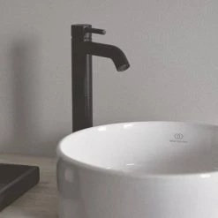 Ideal Standard Ceraline Silk Black Single Lever Tall Basin Mixer -Contemporary Taps Sales Store BD365XG D5 460