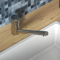 Ideal Standard Ceralook Silver Storm Single Lever Low Spout Kitchen Mixer -Contemporary Taps Sales Store BD571GN D2 460