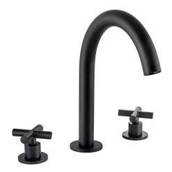 BagnoDesign Ibiza Matt Black 3 Hole Deck Mounted Basin Mixer