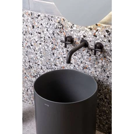 BagnoDesign Ibiza Matt Black Wall Mounted 3-Hole Basin Mixer 4 BagnoDesign Ibiza Matt Black Wall Mounted 3-Hole Basin Mixer - Image 2