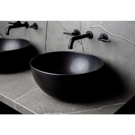 BagnoDesign M-Line Matt Black Wall Mounted 3-Hole Basin Mixer 4 BagnoDesign M-Line Matt Black Wall Mounted 3-Hole Basin Mixer - Image 2