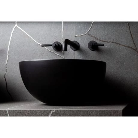 BagnoDesign M-Line Matt Black Wall Mounted 3-Hole Basin Mixer 5 BagnoDesign M-Line Matt Black Wall Mounted 3-Hole Basin Mixer - Image 3