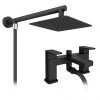 Toreno Modern Black Chrome Bath Shower Mixer Tap incl. Overhead Rainfall Shower Head 2 Toreno Modern Black Chrome Bath Shower Mixer Tap incl. Overhead Rainfall Shower Head -Contemporary Taps Sales Store BPT7131SH p