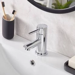 Bristan - Blitz Monobloc Basin Mixer with Clicker Waste - BTZ-BAS-C -Contemporary Taps Sales Store BTZ BAS C.ai1 460