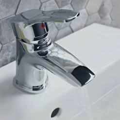 Bristan Capri Contemporary Basin Mixer (no waste) - Chrome - CAP-BASNW-C -Contemporary Taps Sales Store CAP BASNW C D1 460