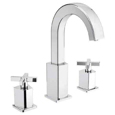 Bristan Cascade 3 Hole Basin Mixer with Clicker Waste 3 Bristan Cascade 3 Hole Basin Mixer with Clicker Waste