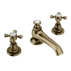 Chatsworth 1928 Antique Brass 3TH Crosshead Basin Mixer Tap + Waste 9 Chatsworth 1928 Antique Brass 3TH Crosshead Basin Mixer Tap + Waste -Contemporary Taps Sales Store CH3BASBRA d4 460