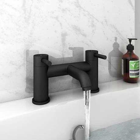 Arezzo Round Matt Black Bath Filler Tap 4 Arezzo Round Matt Black Bath Filler Tap - Image 2