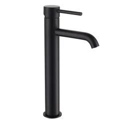 Arezzo Round Matt Black High Rise Mono Basin Mixer Tap