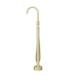 Arezzo Brushed Brass Freestanding Bath Tap with Shower Mixer -Contemporary Taps Sales Store CT002 BB D3 460