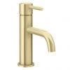 Arezzo Round Brushed Brass Basin Mono Mixer Tap -Contemporary Taps Sales Store CT022 BB nw p