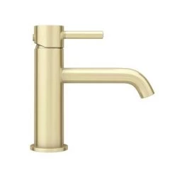 Arezzo Round Brushed Brass Basin Mono Mixer Tap -Contemporary Taps Sales Store CT022 BB n d3 460