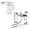 Edge Waterfall Basin + Bath Shower Mixer Tap Pack 2 Edge Waterfall Basin + Bath Shower Mixer Tap Pack -Contemporary Taps Sales Store EDGEPK prod