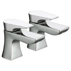 Bristan - Hourglass Contemporary Basin Taps - Chrome - HOU-1/2-C