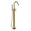 Britton Hoxton Floor Standing Bath Shower Mixer - Brushed Brass -Contemporary Taps Sales Store HOX.009BB P