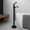 Lancaster Traditional Matt Black Single Lever Freestanding Bath Shower Mixer -Contemporary Taps Sales Store LMB8FS n p