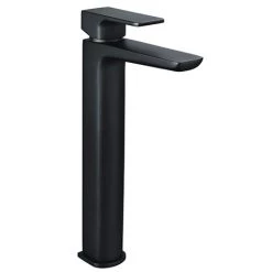 Mileto Matt Black High Rise Mono Basin Mixer Tap