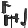 Mileto Modern Matt Black Tap Package (Bath + Basin Tap) -Contemporary Taps Sales Store MIBTPK p