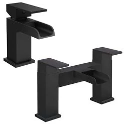 Monza Matt Black Bathroom Taps - Bath And Basin