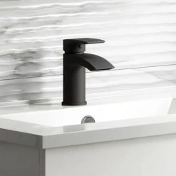 Nexus Matt Black Basin Mixer Tap -Contemporary Taps Sales Store NEX05K d6 460