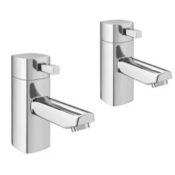 Neo Minimalist Basin Pillar Taps - Chrome