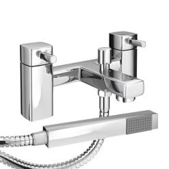 Neo Minimalist Bath Shower Mixer with Shower Kit - Chrome