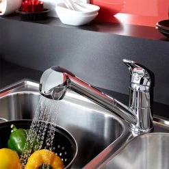 Bristan - Pear Monobloc Kitchen Sink Mixer with Pull Out Spray - PEA-PULLSNK-C -Contemporary Taps Sales Store PEA PULLSNK C D2 460