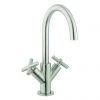 Crosswater MPRO Crosshead Brushed Stainless Steel Mono Basin Mixer - PRC110DNV -Contemporary Taps Sales Store PRC110DNV P