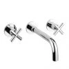 Crosswater MPRO Crosshead Chrome Wall Mounted 3 Hole Set Basin Mixer - PRC130WNC -Contemporary Taps Sales Store PRC130WNC P