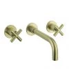 Crosswater MPRO Crosshead Brushed Brass Wall Mounted 3 Hole Set Basin Mixer - PRC130WNF 1 Crosswater MPRO Crosshead Brushed Brass Wall Mounted 3 Hole Set Basin Mixer - PRC130WNF -Contemporary Taps Sales Store PRC130WNF P