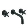 Crosswater MPRO Crosshead Matt Black Wall Mounted 3 Hole Set Basin Mixer - PRC130WNM -Contemporary Taps Sales Store PRC130WNM P