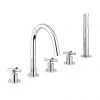 Crosswater MPRO Crosshead Chrome 5 Hole Set Bath Shower Mixer - PRC450DC -Contemporary Taps Sales Store PRC450DC P