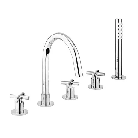Crosswater MPRO Crosshead Chrome 5 Hole Set Bath Shower Mixer - PRC450DC 3 Crosswater MPRO Crosshead Chrome 5 Hole Set Bath Shower Mixer - PRC450DC