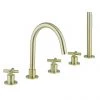 Crosswater MPRO Crosshead Brushed Brass 5 Hole Set Bath Shower Mixer - PRC450DF 1 Crosswater MPRO Crosshead Brushed Brass 5 Hole Set Bath Shower Mixer - PRC450DF -Contemporary Taps Sales Store PRC450DF P