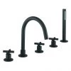 Crosswater MPRO Crosshead Matt Black 5 Hole Set Bath Shower Mixer - PRC450DM 2 Crosswater MPRO Crosshead Matt Black 5 Hole Set Bath Shower Mixer - PRC450DM -Contemporary Taps Sales Store PRC450DM P