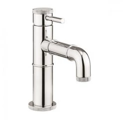 Crosswater MPRO Industrial Monobloc Basin Mixer with Knurled Detailing - Chrome - PRI110DNC