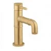 Crosswater MPRO Industrial Monobloc Basin Mixer with Knurled Detailing - Unlacquered Brushed Brass - PRI110DNUB -Contemporary Taps Sales Store PRI110DNUB m