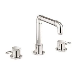 Crosswater MPRO Industrial Deck Mounted 3 Hole Set Basin Mixer - Chrome - PRI135DNC