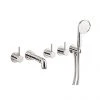 Crosswater MPRO Industrial 5 Hole Bath Filler with Spout & Handset - Chrome - PRI450WC -Contemporary Taps Sales Store PRI450WC M