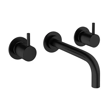 Crosswater MPRO Wall Mounted 3 Hole Set Basin Mixer - Matt Black - PRO130WNM+ 3 Crosswater MPRO Wall Mounted 3 Hole Set Basin Mixer - Matt Black - PRO130WNM+