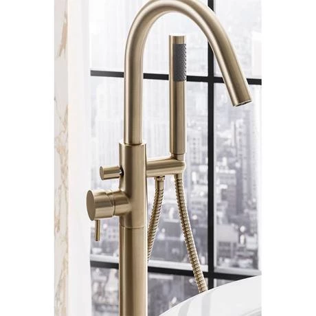 Crosswater MPRO Floor Mounted Freestanding Bath Shower Mixer - Brushed Brass - PRO416FF 5 Crosswater MPRO Floor Mounted Freestanding Bath Shower Mixer - Brushed Brass - PRO416FF - Image 3