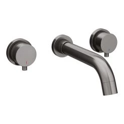 Arezzo Round Gunmetal Grey Wall Mounted (3TH) Bath Filler Tap
