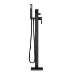 Toreno Modern Matt Black Floor Mounted Free-standing Bath Shower Mixer -Contemporary Taps Sales Store TBFST d2 460
