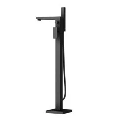 Toreno Modern Matt Black Floor Mounted Free-standing Bath Shower Mixer -Contemporary Taps Sales Store TBFST d3 460