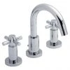 Hudson Reed - Tec Crosshead 3 Tap Hole Basin Mixer with swivel spout & pop up waste - TEX337 -Contemporary Taps Sales Store TEX337 P